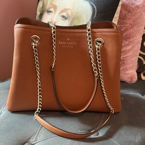 kate spade Brown Shoulder Bag with Chain Straps